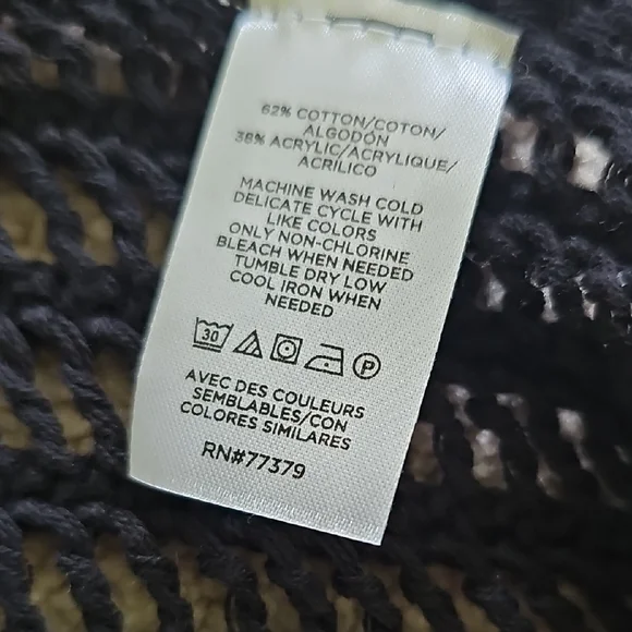 Ann Taylor Black Shrug with Asymmetrical Hem and Mesh Knit - Picture 7 of 7